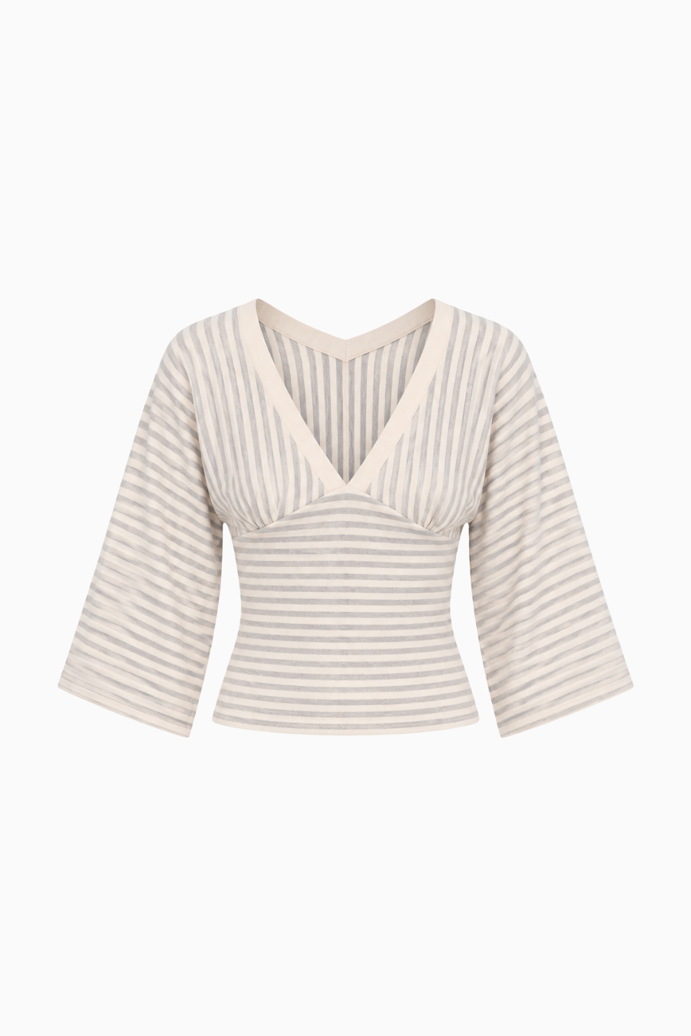 Pink Striped V-Neck Crop Top