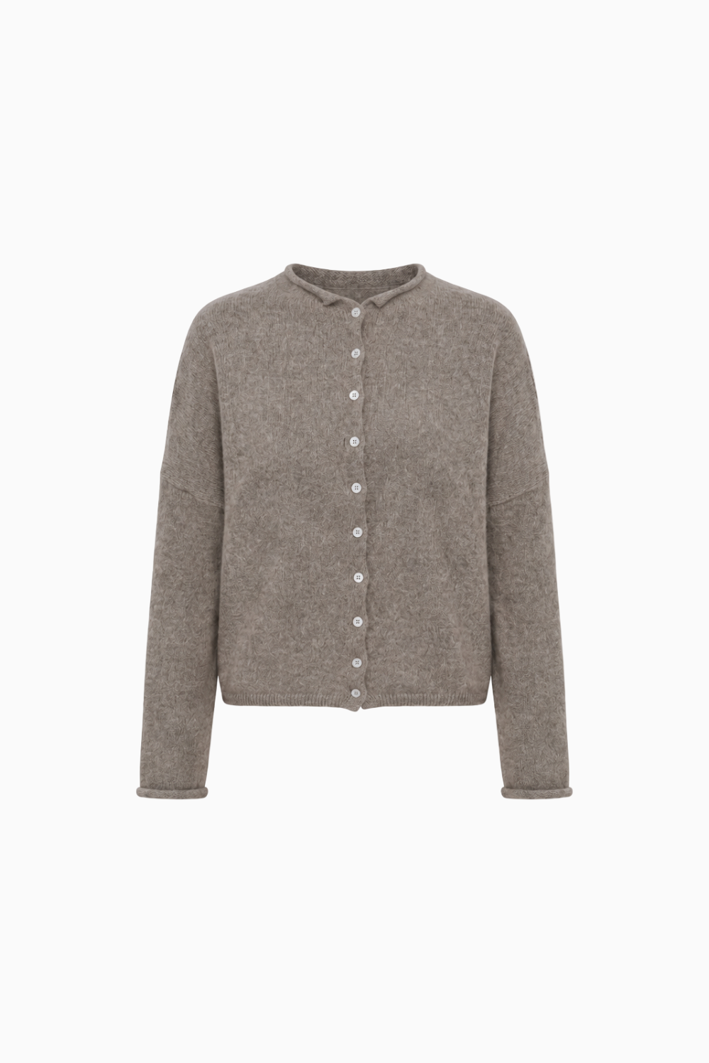 Soft Pink Button-Up Knit Cardigan