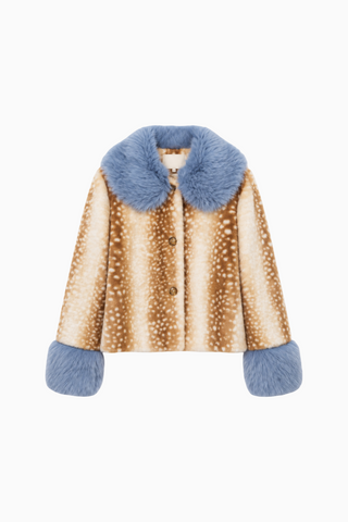 Bambi Print Faux Fur Jacket