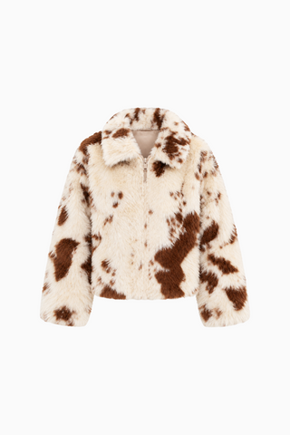 Spotted Animal Print Short Jacket