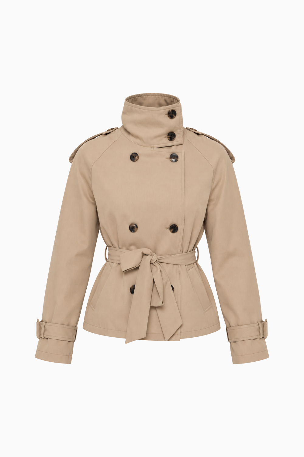 Belted Short Trench Coat