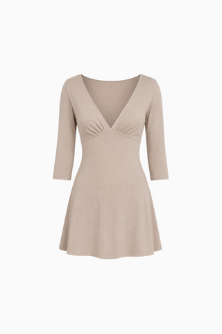 Baby V-Neck Empire Waist Mini Dress
