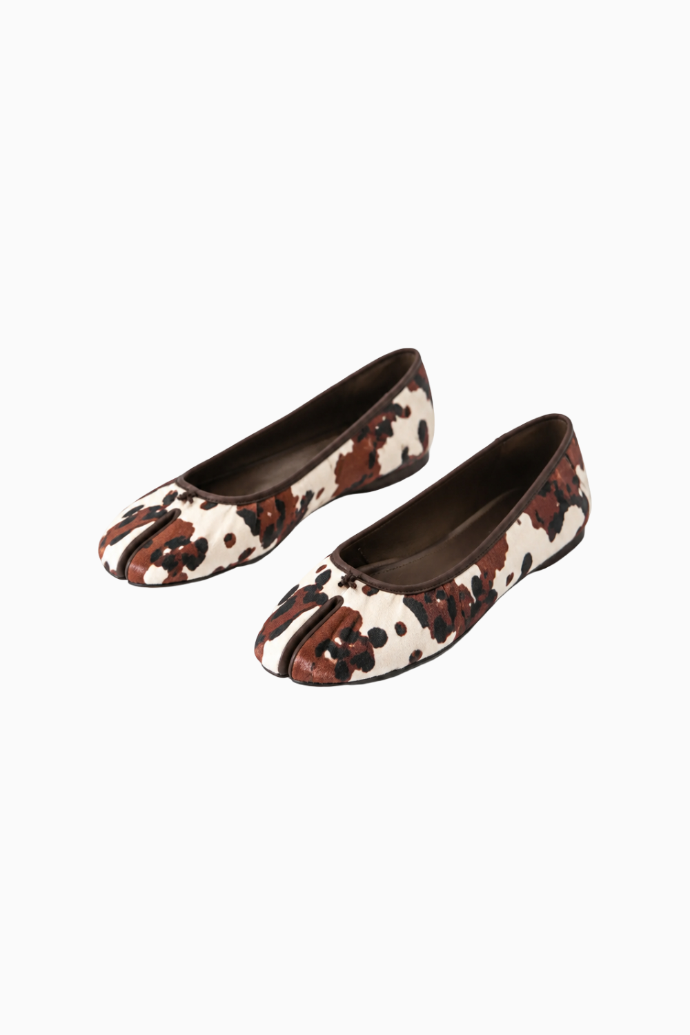 Cow Print Split-Toe Ballet Flats