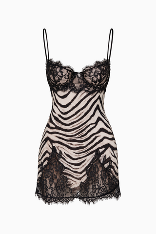 Zebra Lace Mini Dress