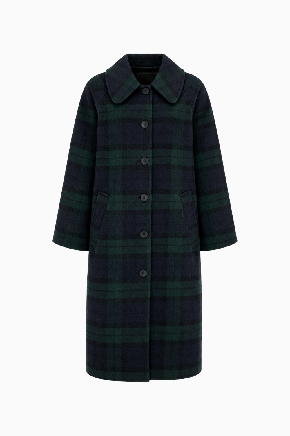 Tartan Check Button-Front Maxi Coat - I don't really like it
