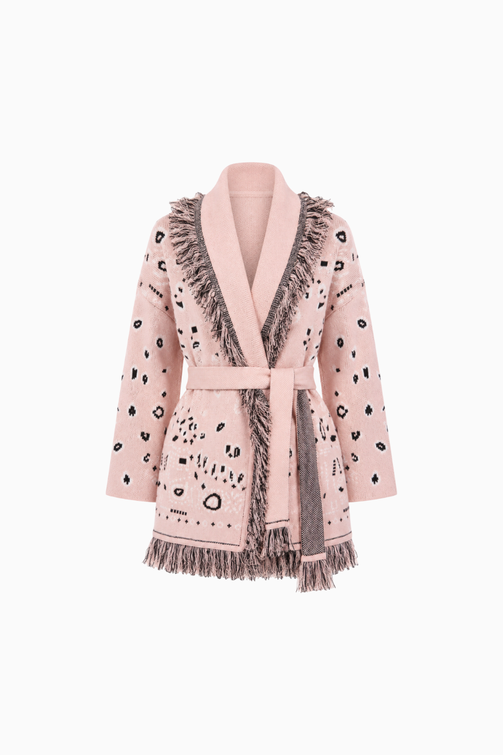 Western Graphic Tie-Waist Cardigan