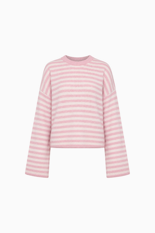 Oversized Striped Knit Crewneck Sweater