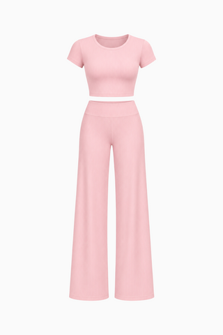 Open-Back Short-Sleeve Flare Set