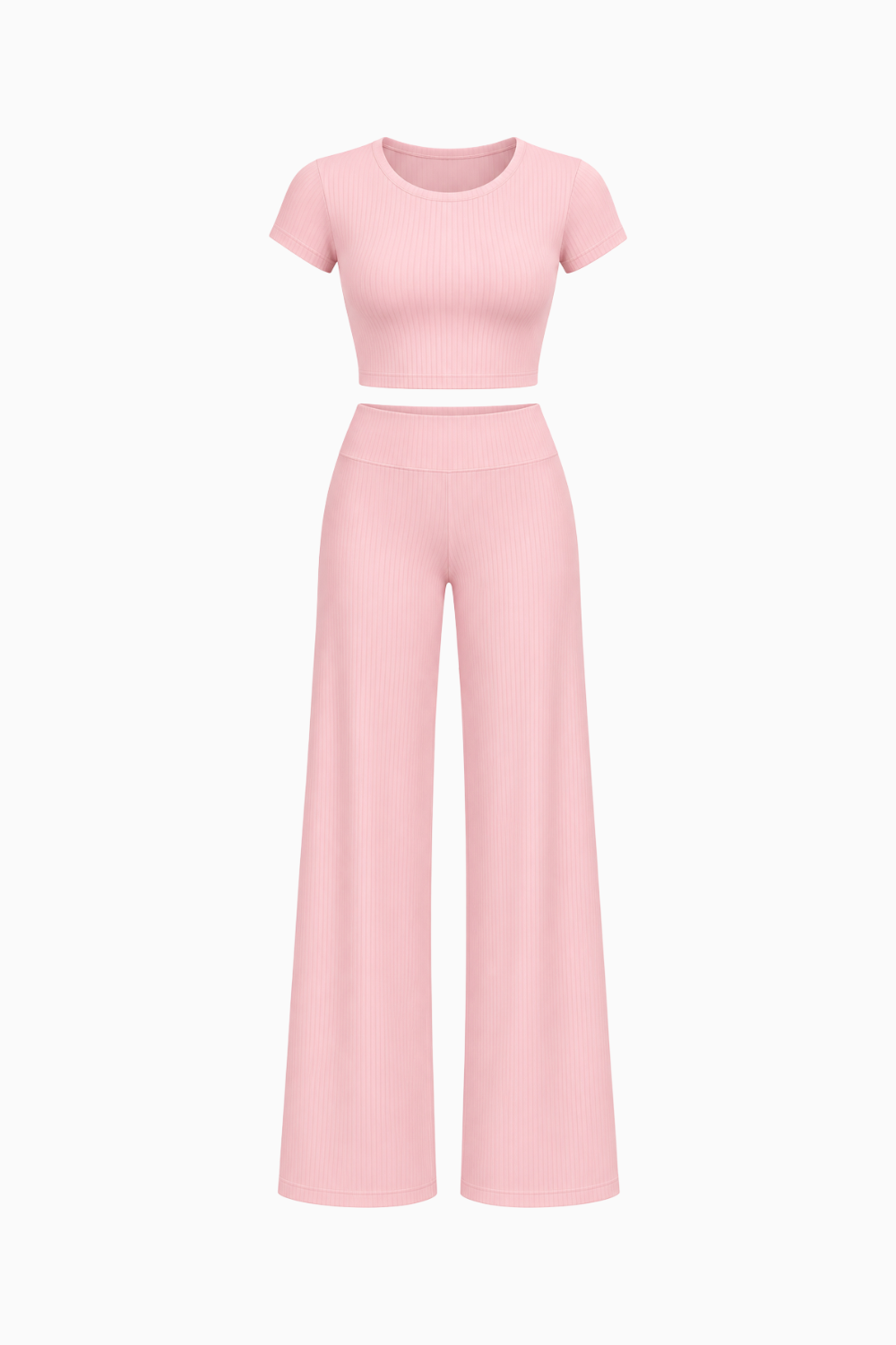 Open-Back Short-Sleeve Flare Set   BACK MISSING