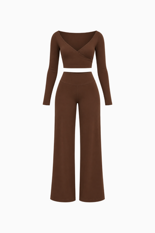 Wrap Top Wide Leg Set