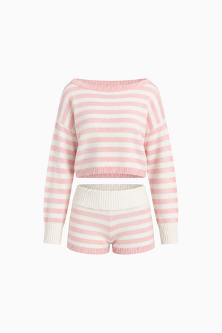 Cozy Striped Knit Matching Set