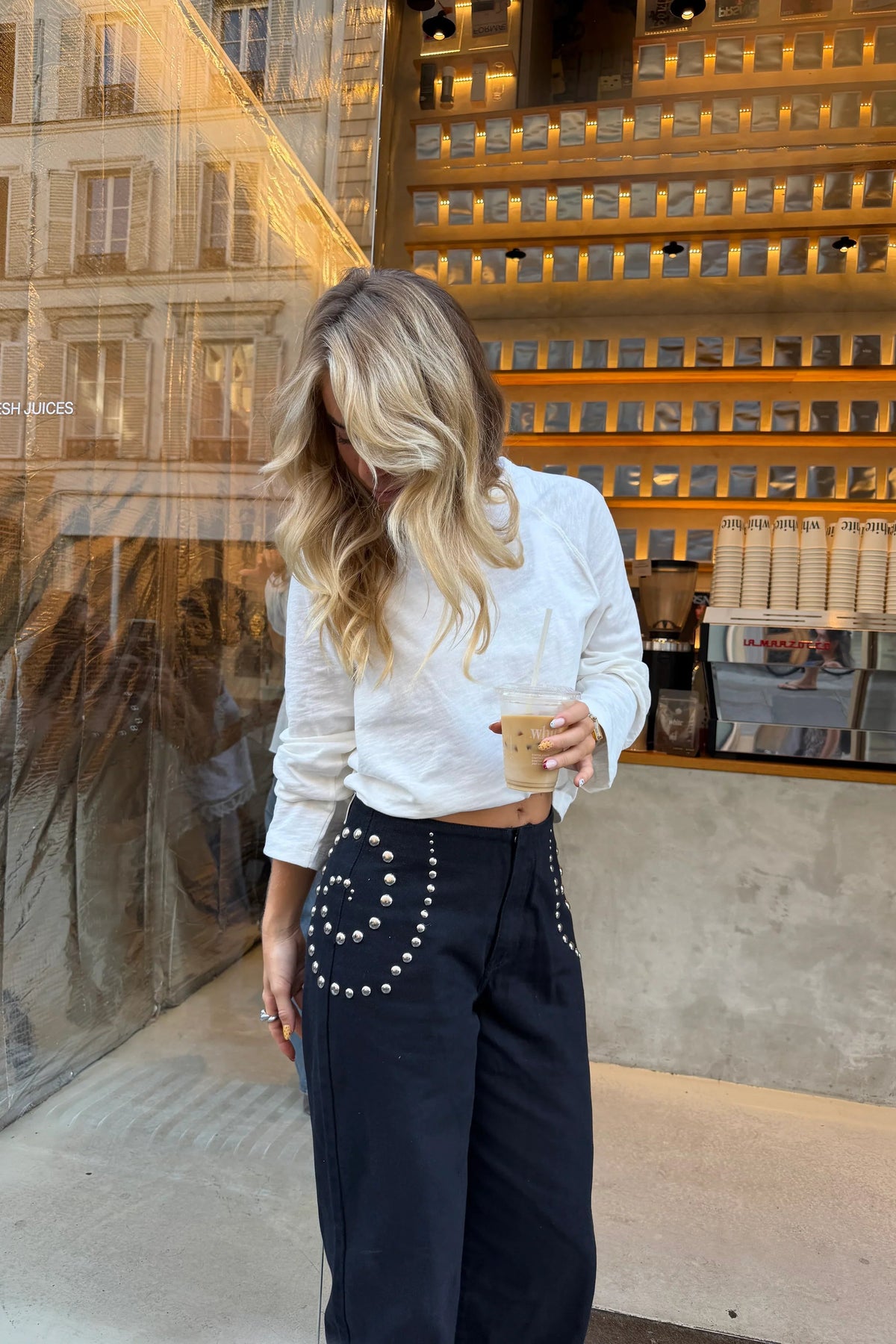 Studded Wide Leg Pants