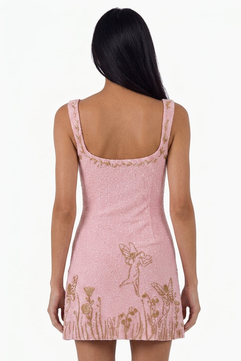 Blush Pink Graphic Print Mini Dress   BACK MISSING