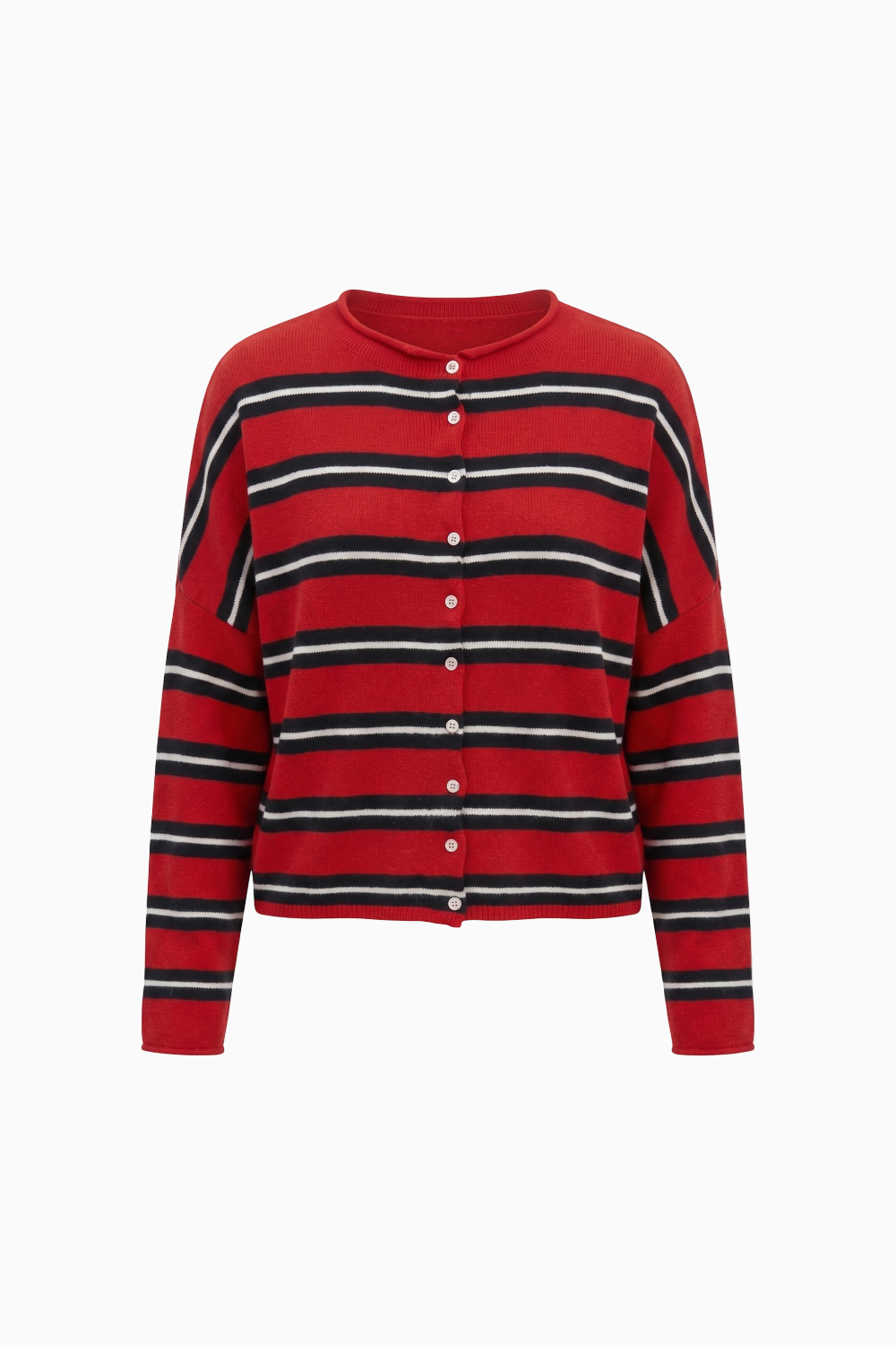 Relaxed Striped Cashmere-Blend Cardigan