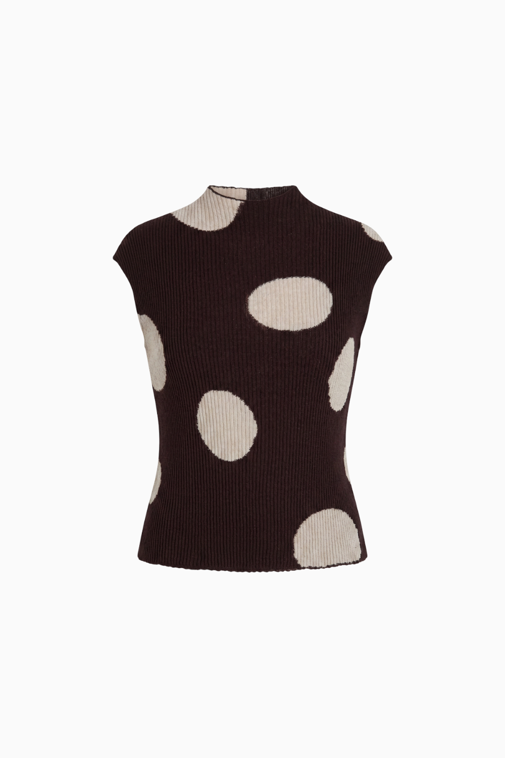 Polka Dot Mock Neck Knit Top
