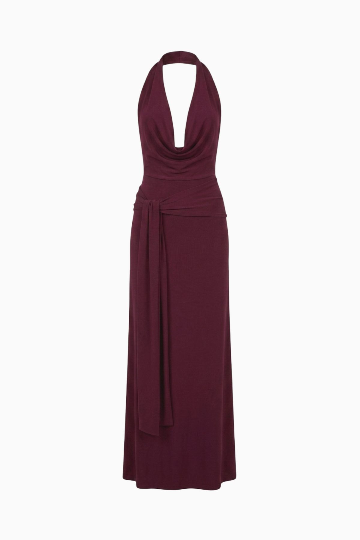 Dark Cherry Cowl Neck Maxi Dress