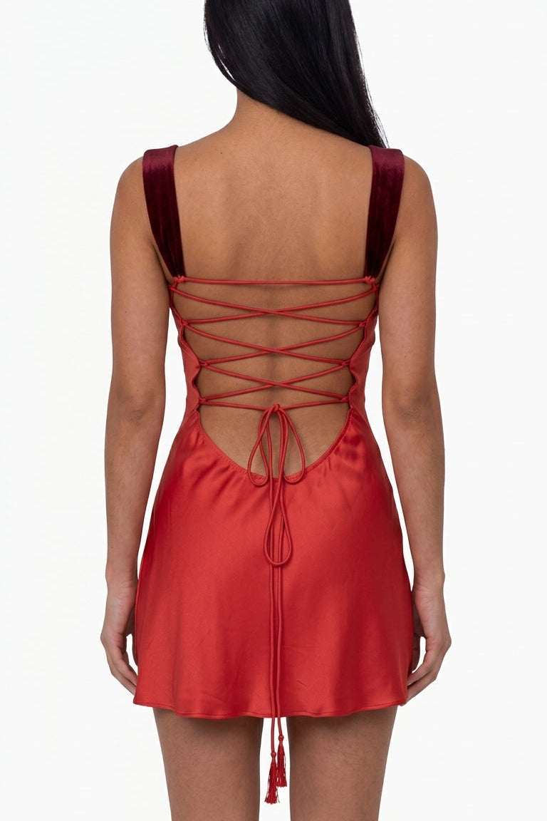 Two-Tone Ruched Bust Mini Dress