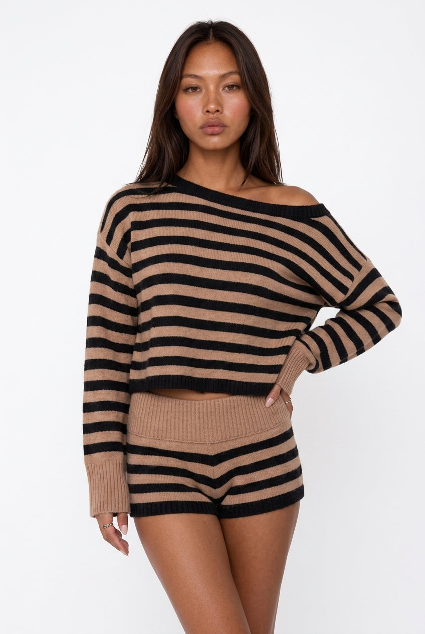 Cozy Striped Knit Matching Set