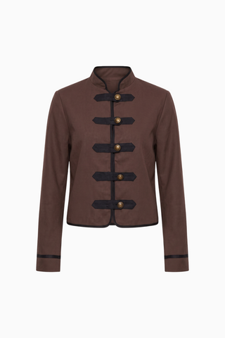 Structured Mandarin Collar Military Jacket