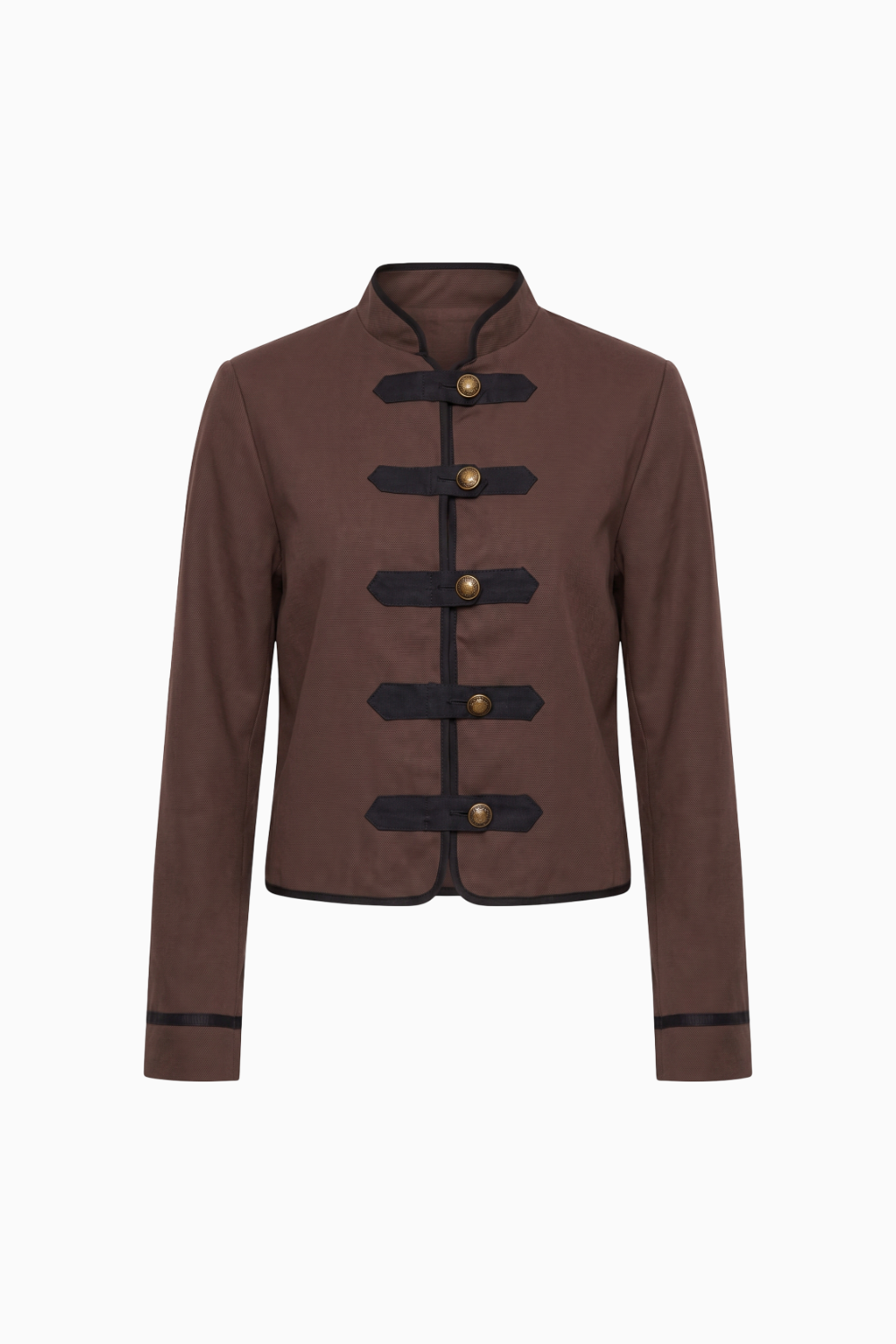 Structured Mandarin Collar Military Jacket