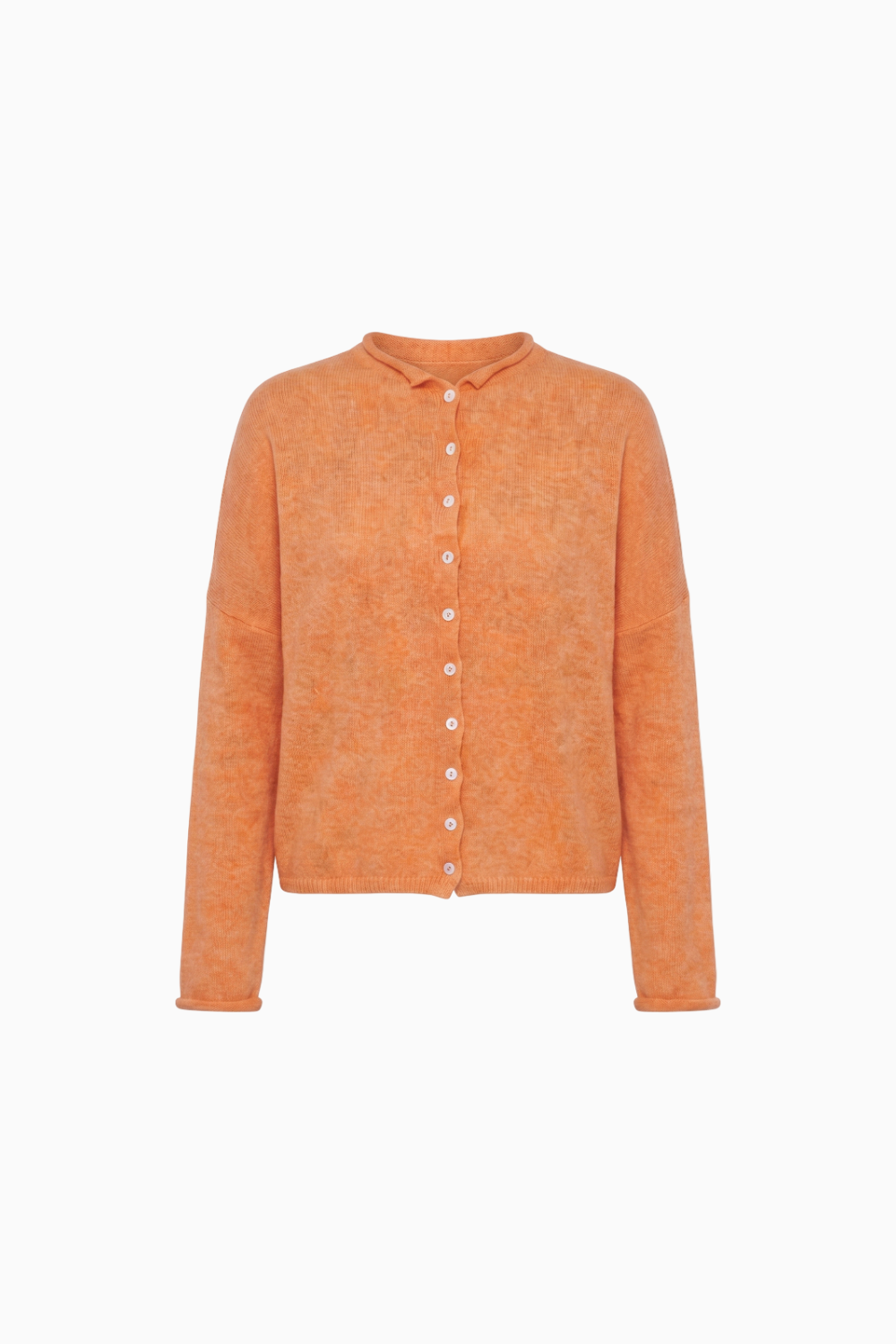 Soft Pink Button-Up Knit Cardigan