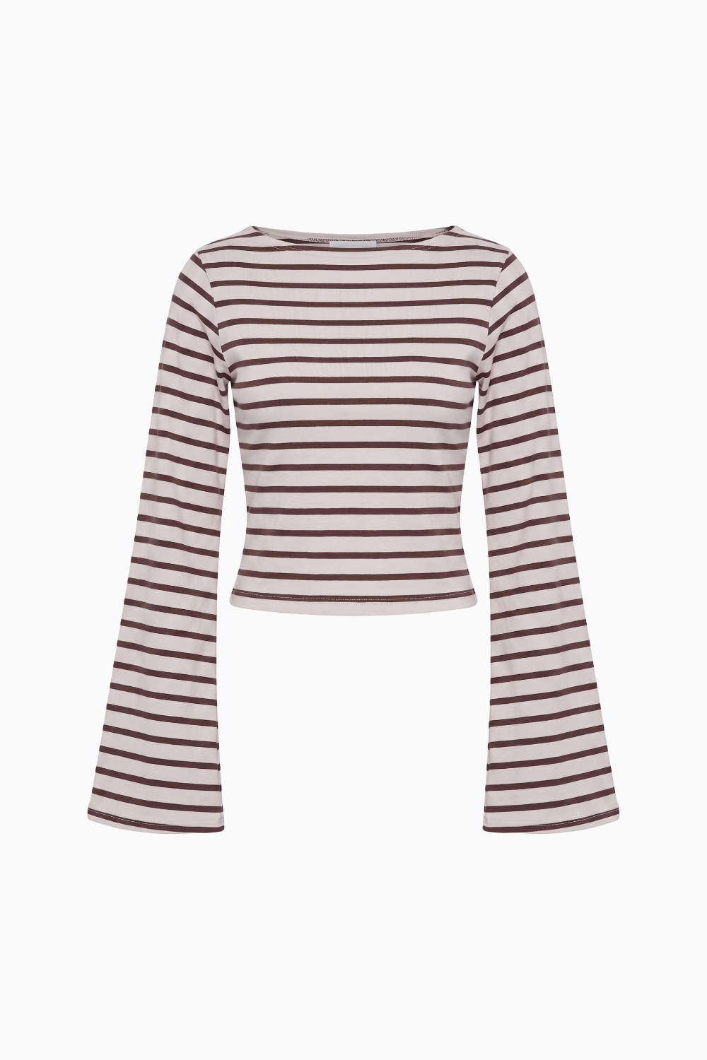 Striped Boat Neck Long-Sleeve Top