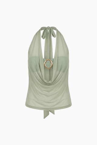 Sage Green Ring-Detail Top