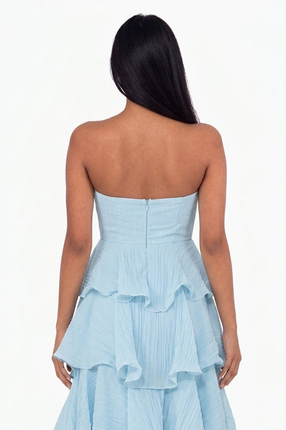 Elegant Strapless Tiered Dress