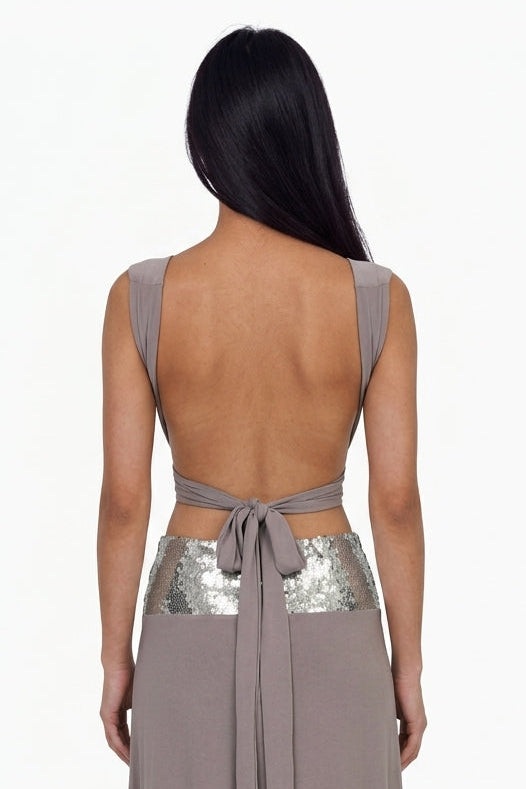 Taupe Top & Midi Skirt Set ❌