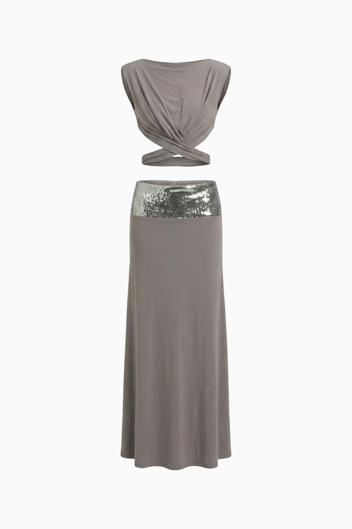 Taupe Top & Midi Skirt Set ❌