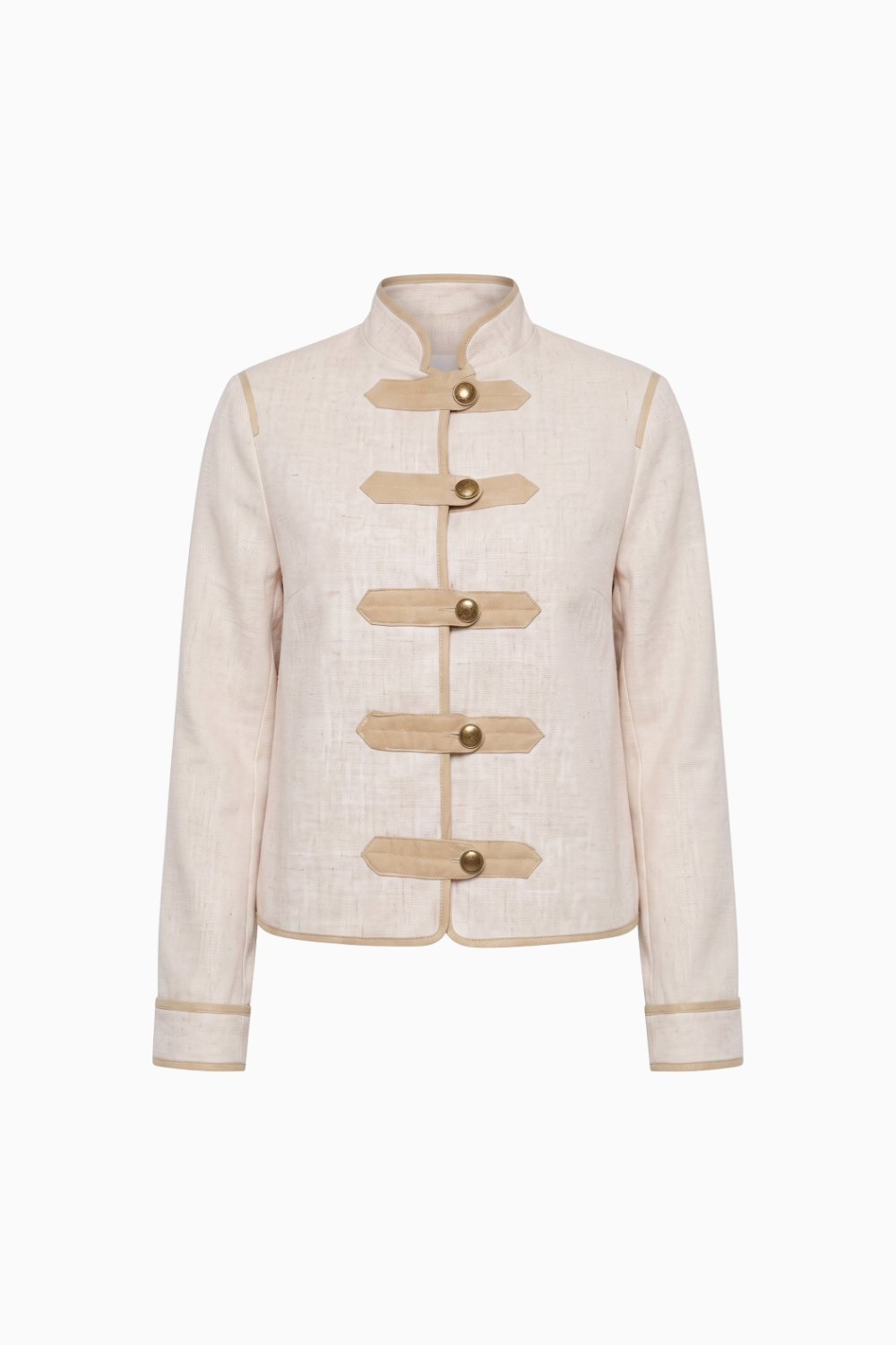 Structured Mandarin Collar Military Jacket