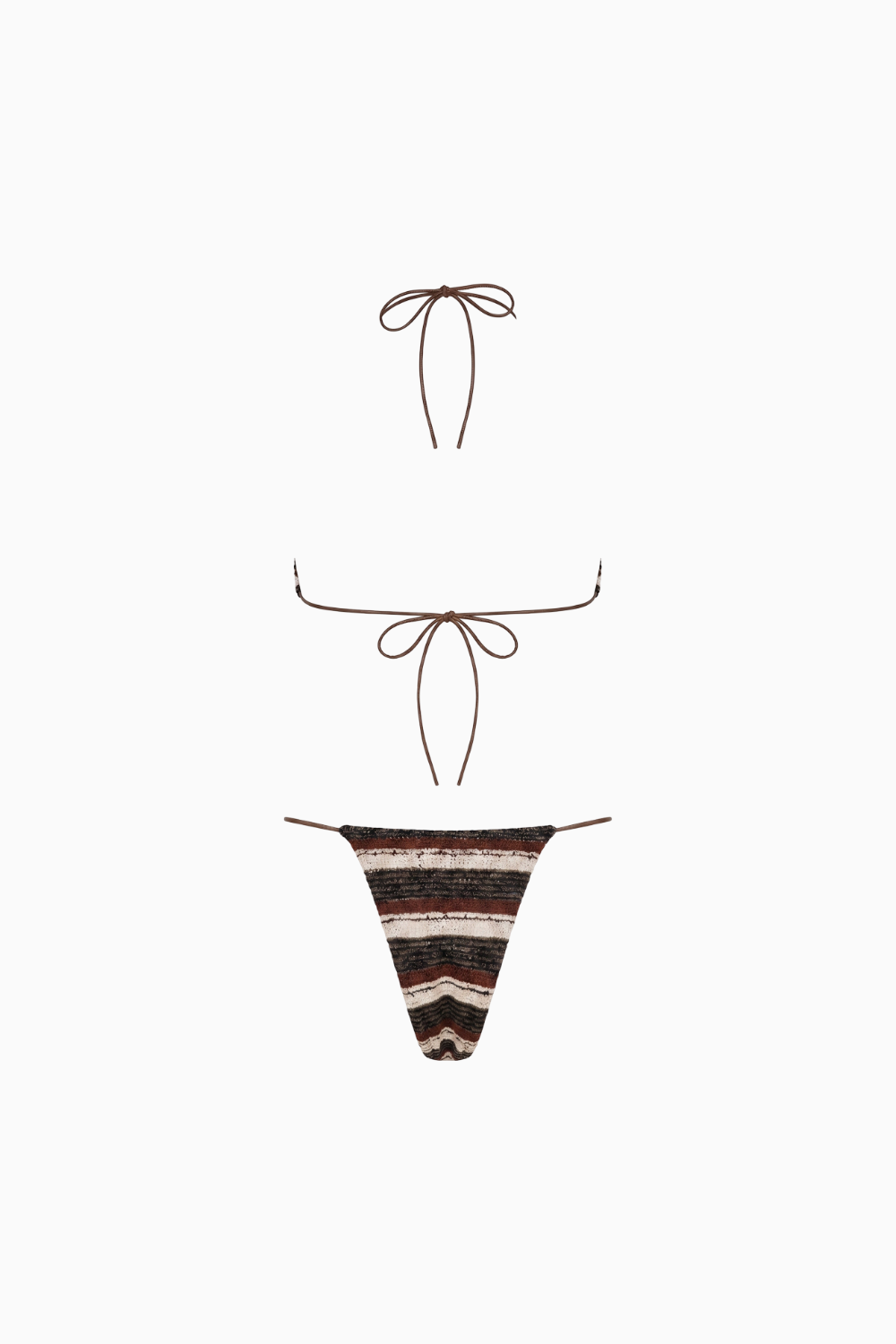 Striped Textured Knit 4-Piece Bikini