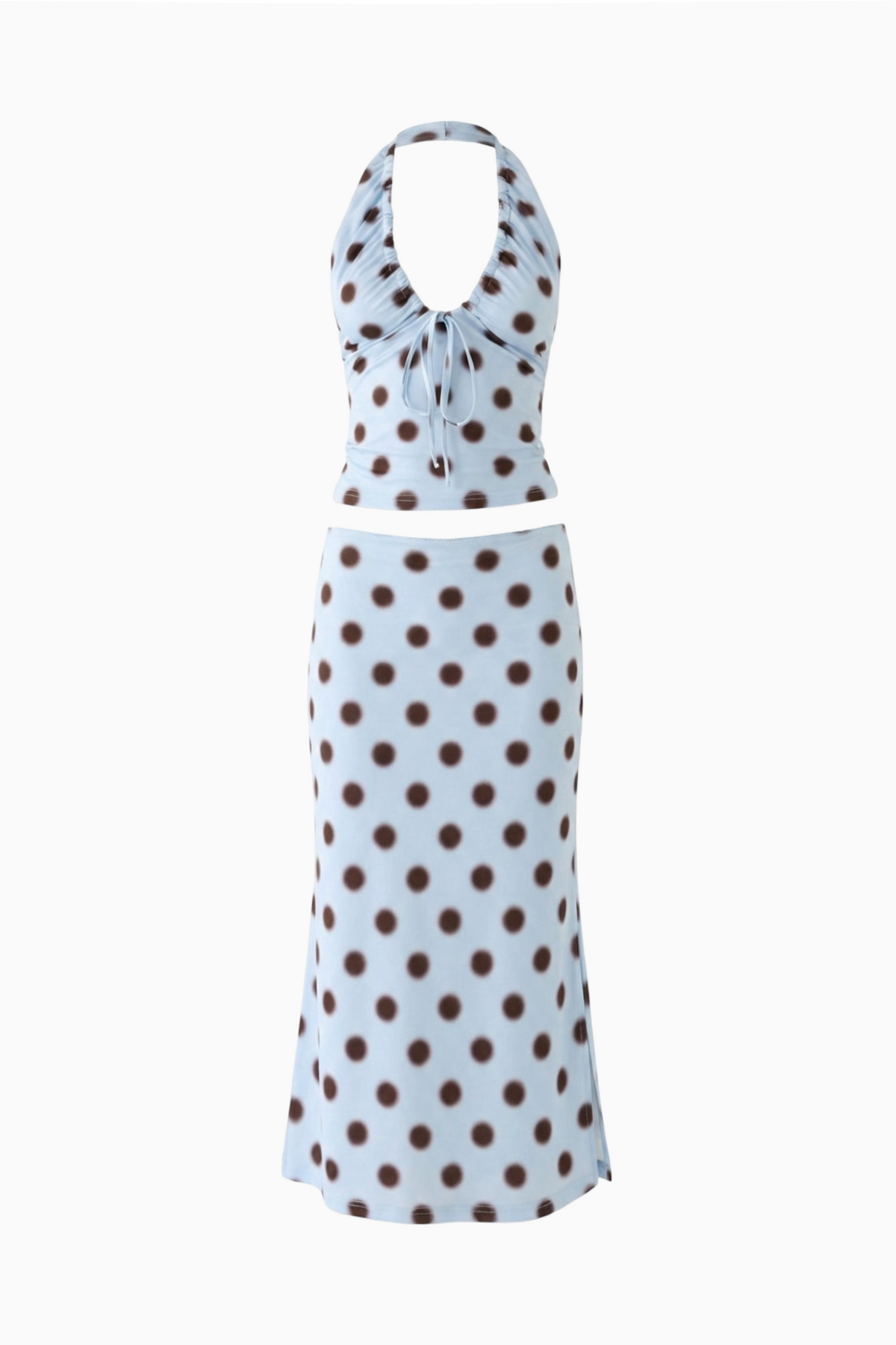 Blue Polka Dot Halter Set