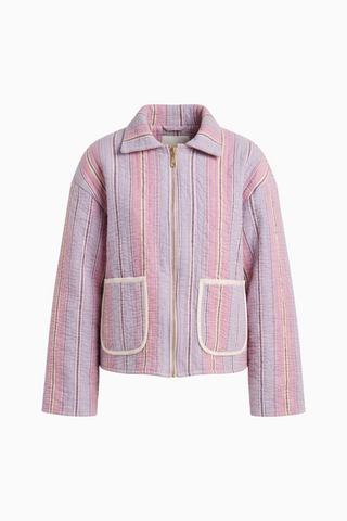 Pastel Stripe Quilted Jacket