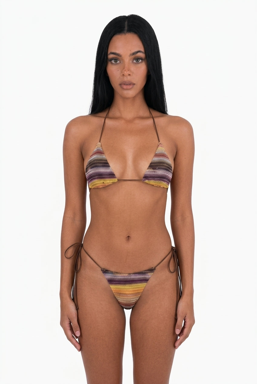 Chroma Stripe Crochet Swim