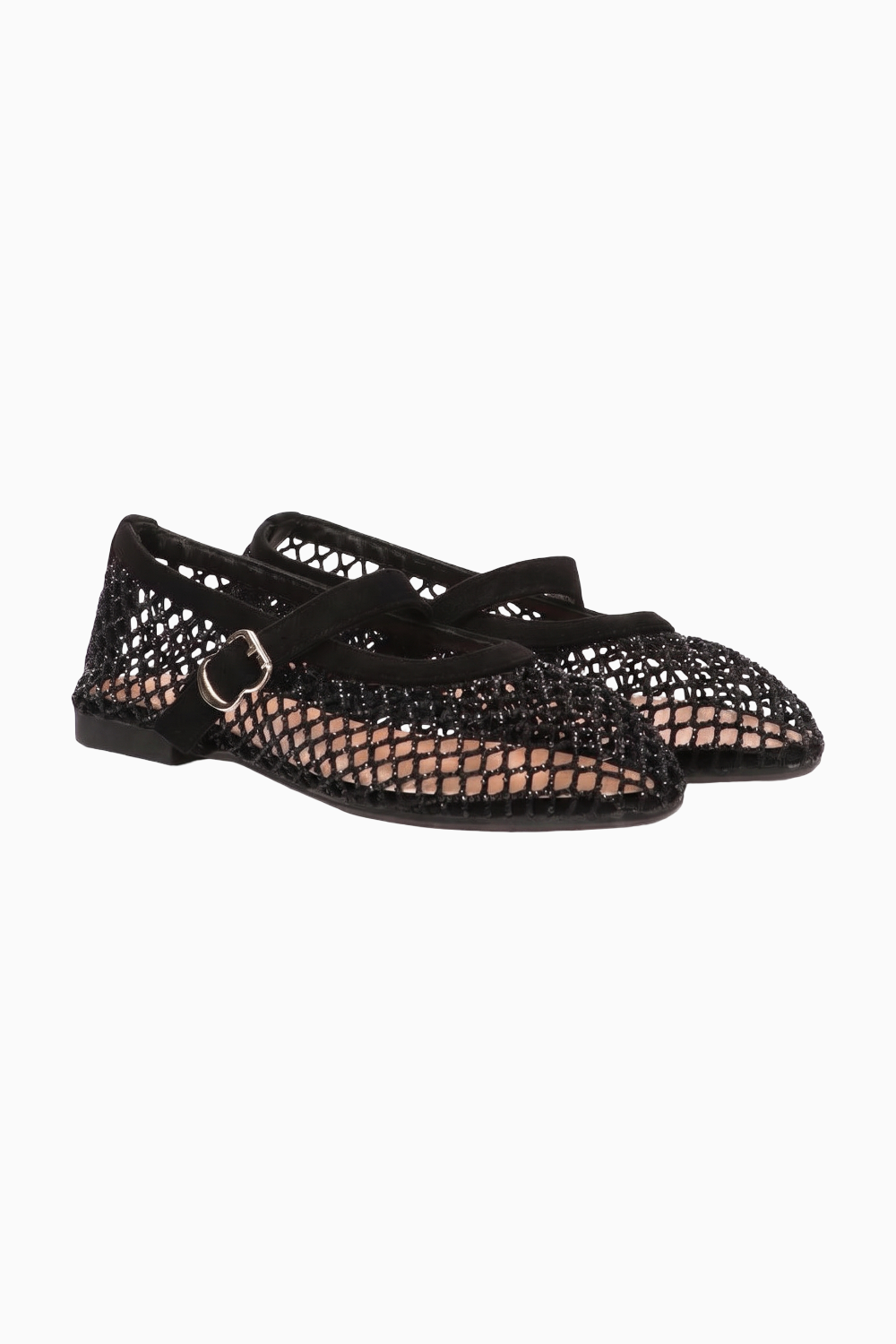 Buckle Strap Mesh Flats