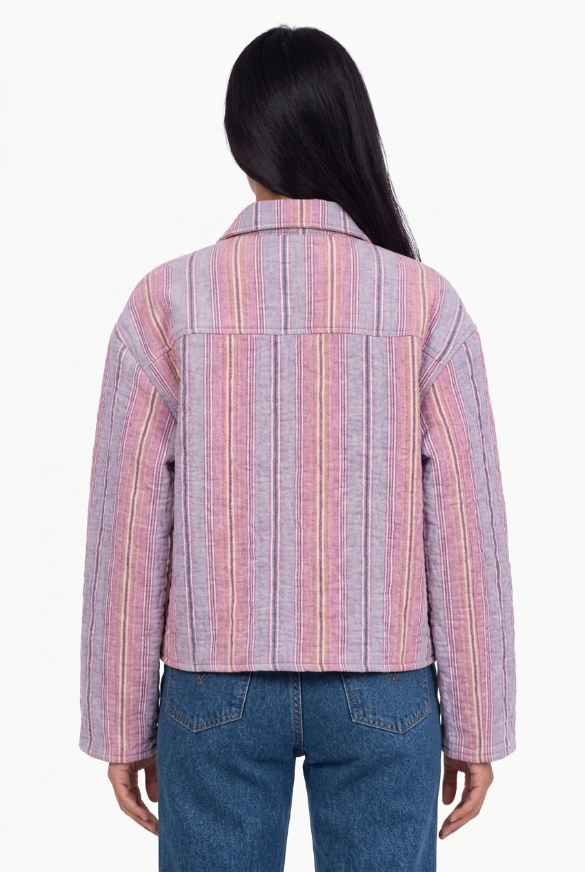 Pastel Stripe Quilted Jacket