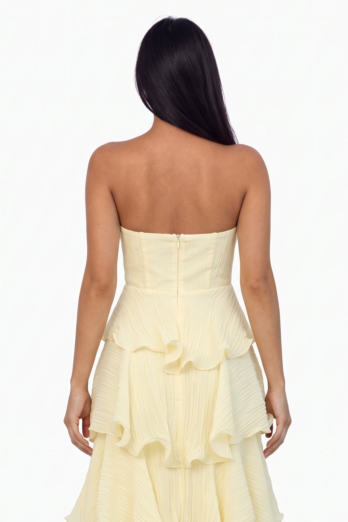 Elegant Strapless Tiered Dress