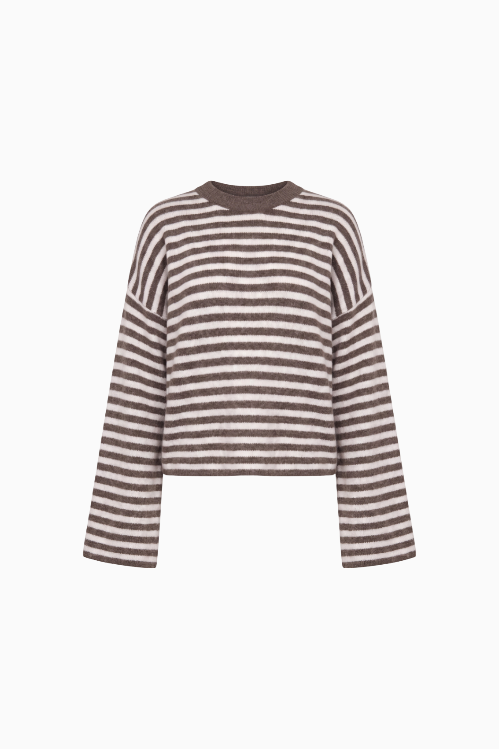 Oversized Striped Knit Crewneck Sweater