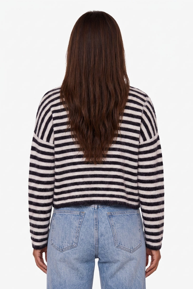 The Classic Striped Cashmere-Blend Cardigan