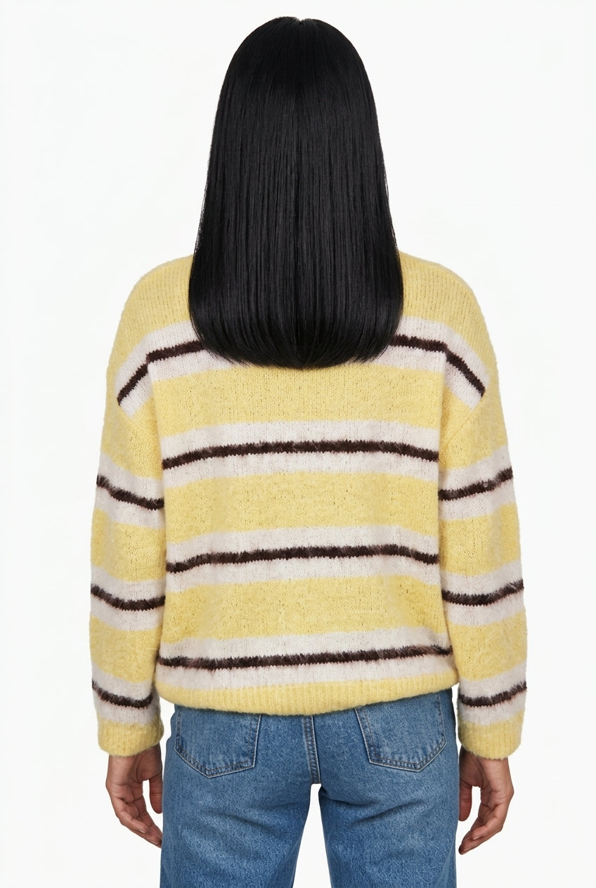 Relaxed Fit Pastel Striped Sweater