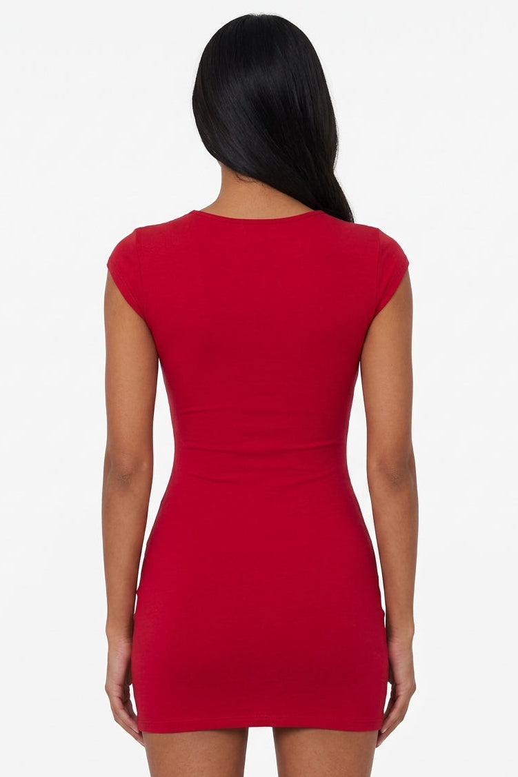 Cutout Neckline Cap Sleeve Mini Dress REVIEW