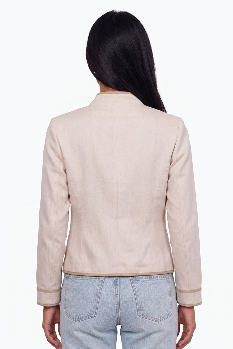 Structured Mandarin Collar Military Jacket