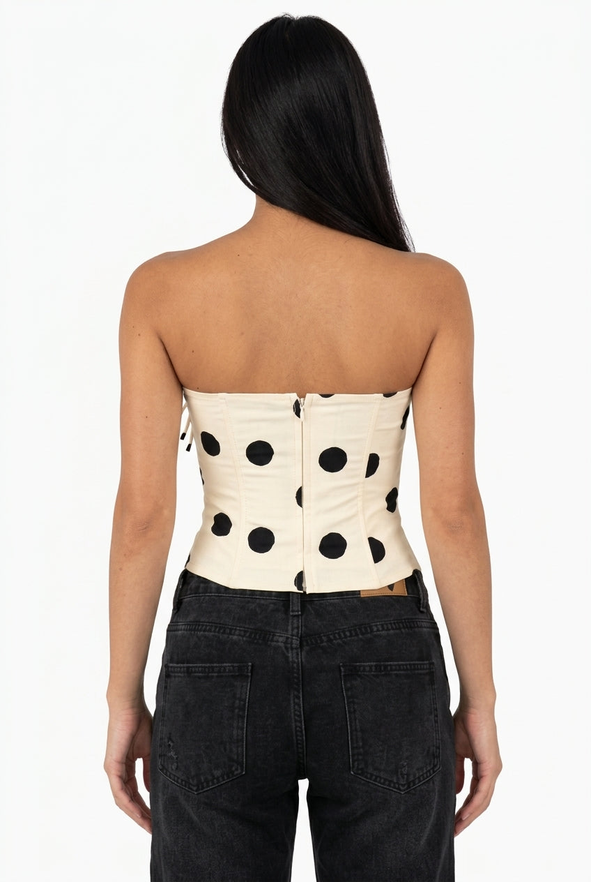 Retro Polka Dot Bustier Top