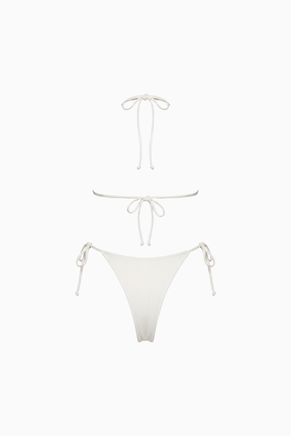 Gold-Link Cream Triangle Bikini