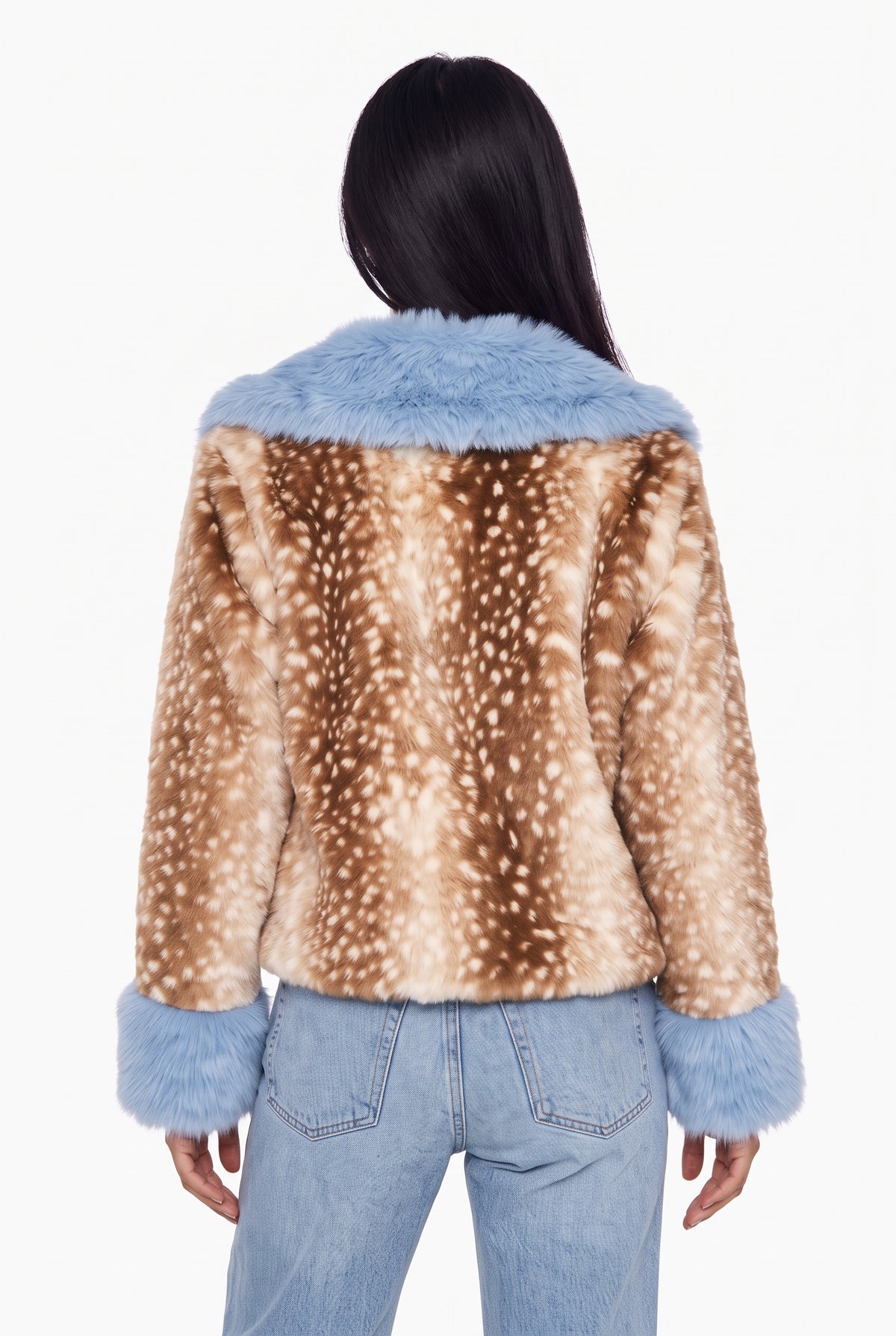 Bambi Print Faux Fur Jacket