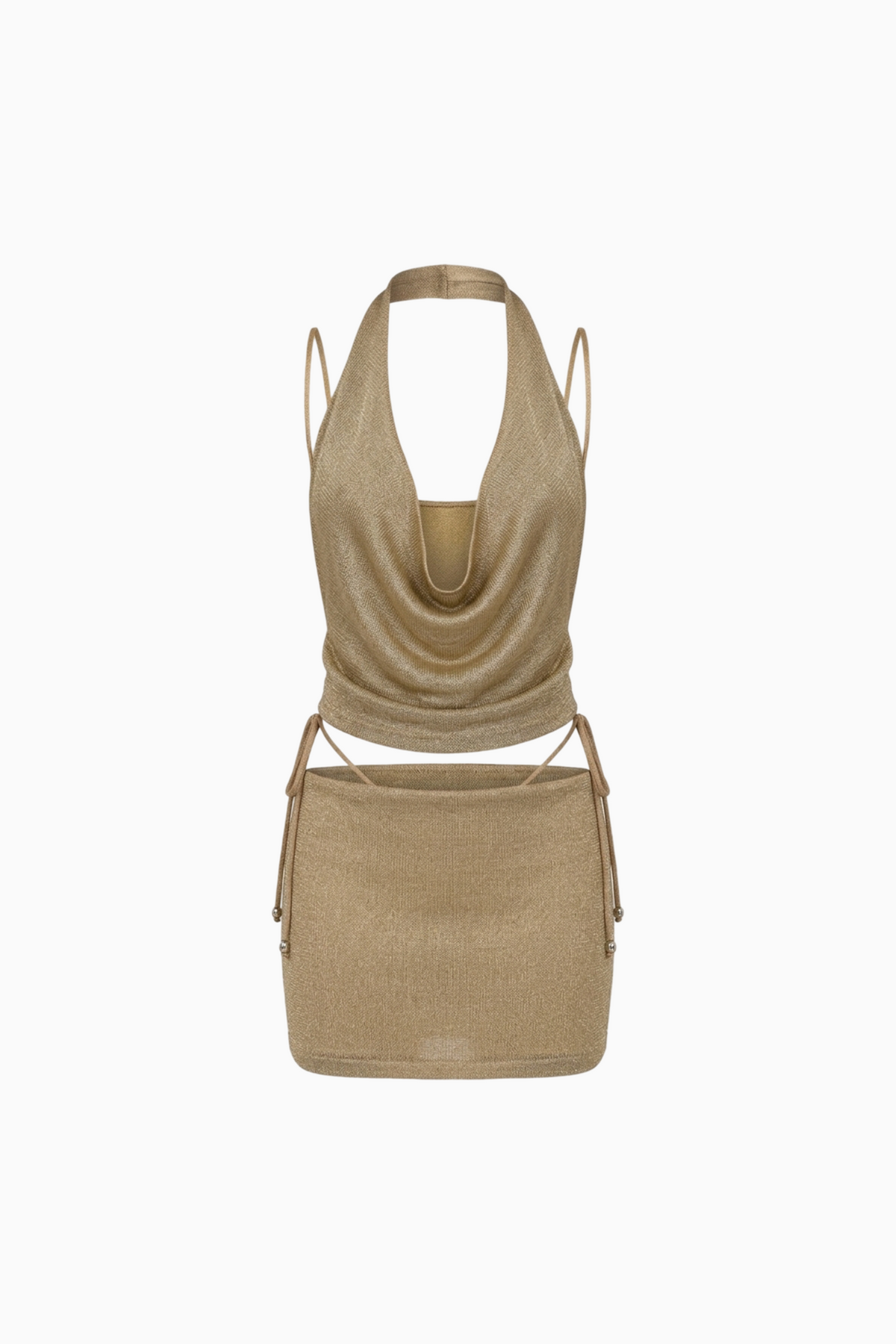 Dark Khaki Cowl-Neck Set