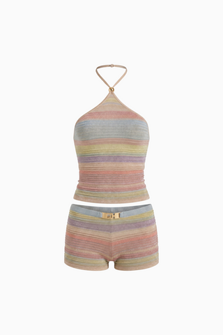 Sunset Horizon Striped Two-Piece Set