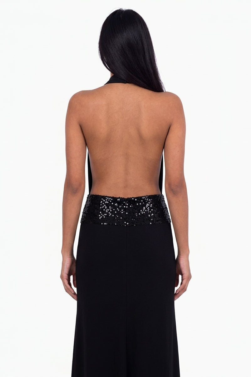 Black A-Line Maxi Dress