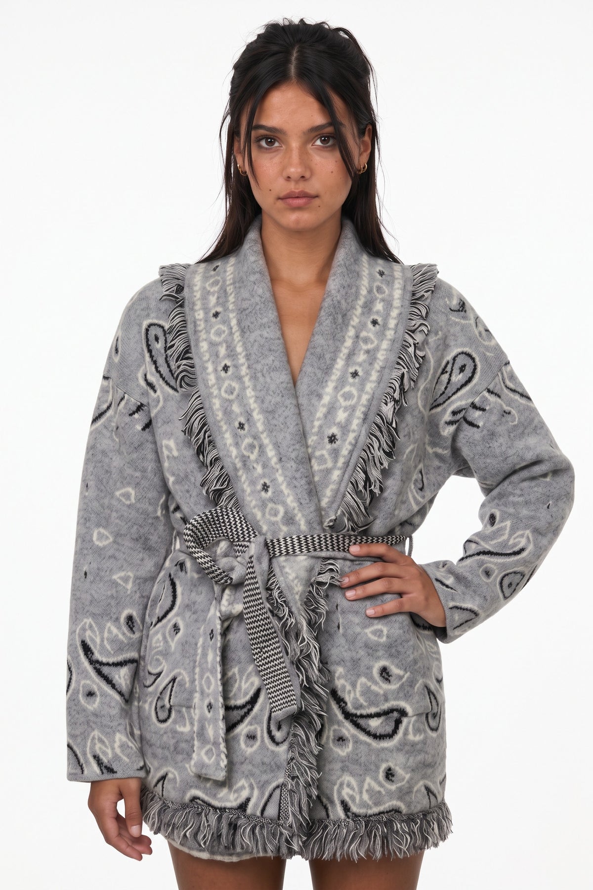 Western Graphic Tie-Waist Cardigan   FALTA LUPA SEGUNDA MODELO